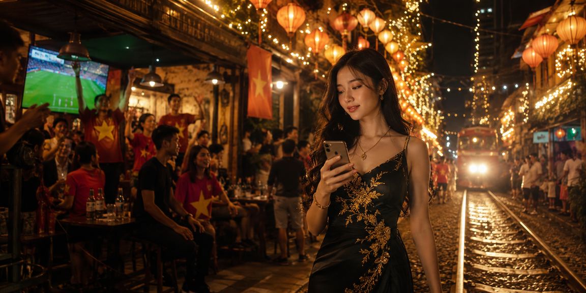 Người dùng Việt trải nghiệm app cá cược trực tuyến 2pn tại chợ đêm Hà Nội